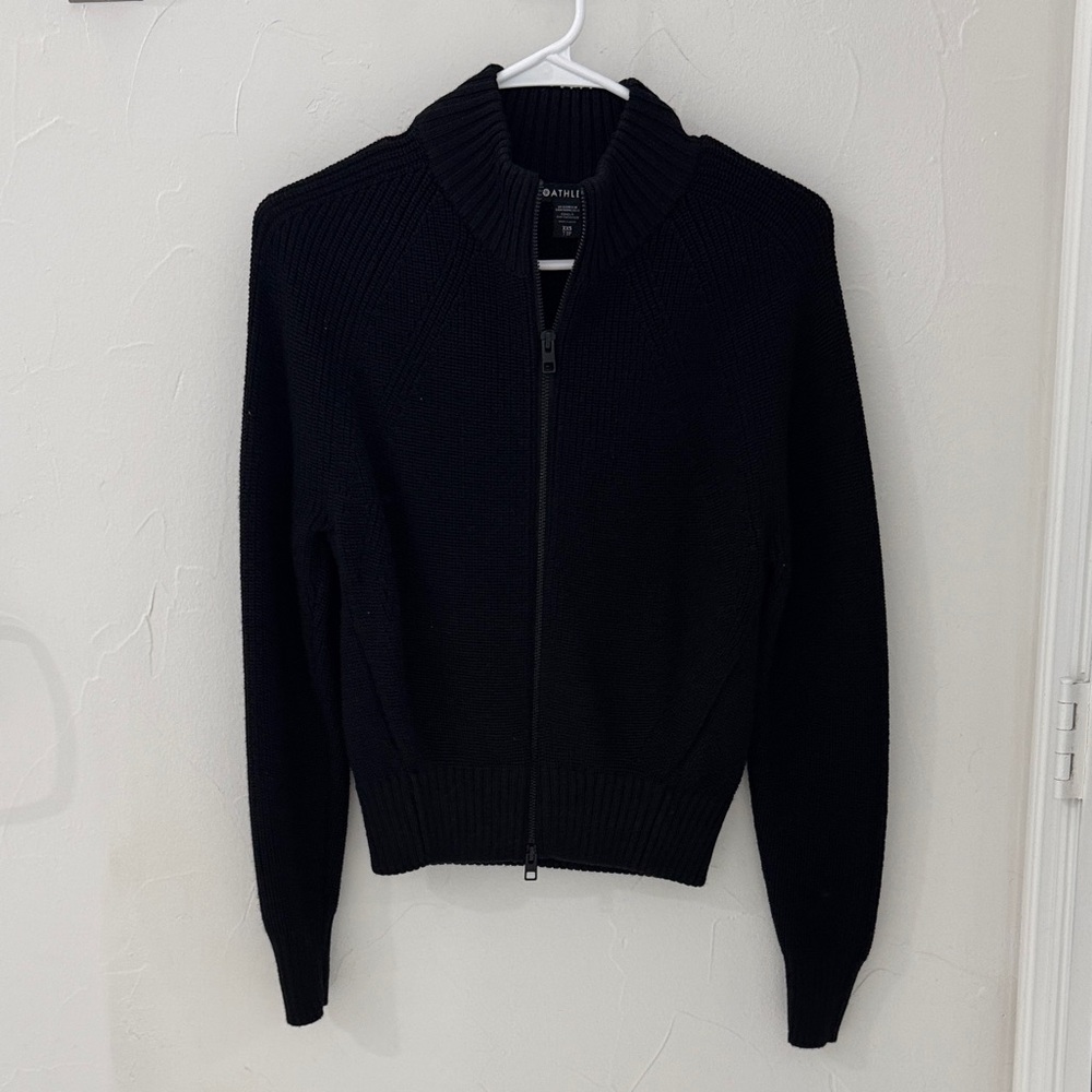 NWOT Athleta Black Zip-Up Sweater